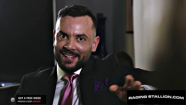 Sharp Dressed Bearded Hunk in Epic Group Fuck - RagingStallion