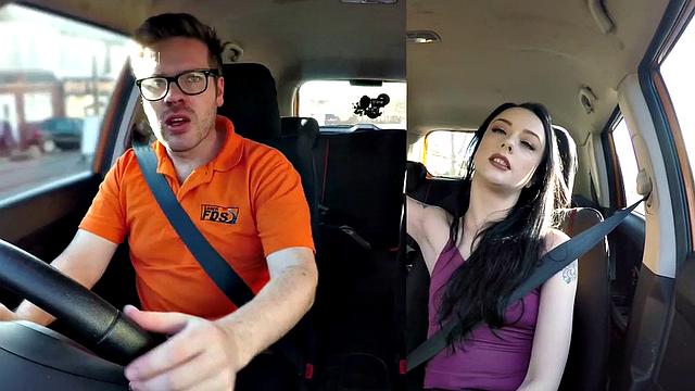 Inked UK babe stuffed by tutor after driving lesson