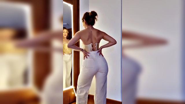 yellow corset redhead fitgirl