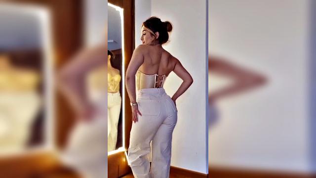 yellow corset redhead fitgirl