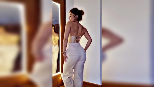 yellow corset redhead fitgirl