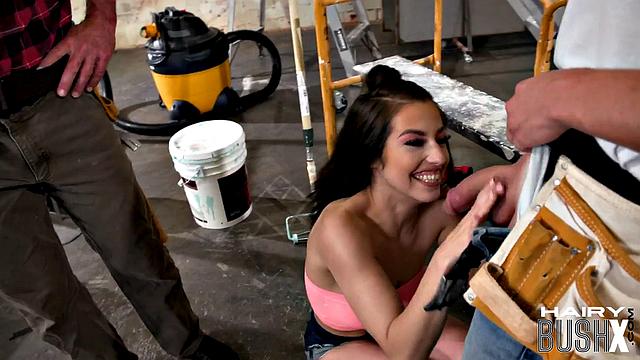 Hairy petite 21yo cock riding hard