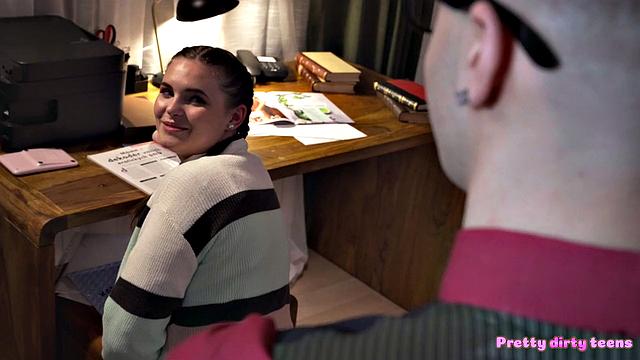 Curvy College Student caught by Teacher