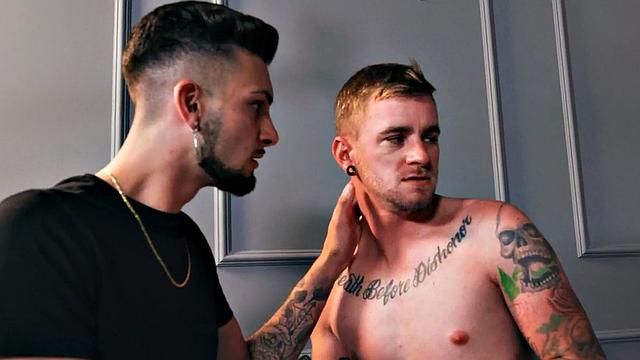 Tattooed stud barebacks BF after dickblowing