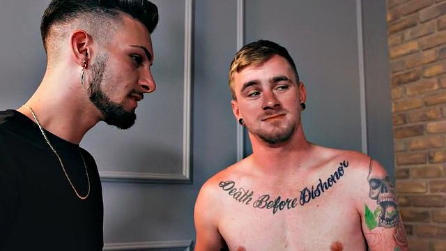 Tattooed stud barebacks BF after dickblowing