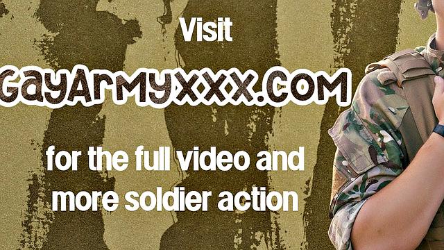 Navy bottom fucked outdoors in forest under voyeur