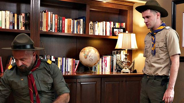 Newbie scout gets fingered by gaydaddy in office