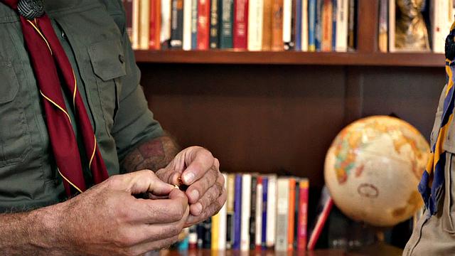 Newbie scout gets fingered by gaydaddy in office