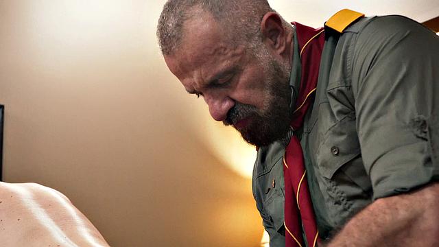 Newbie scout gets fingered by gaydaddy in office