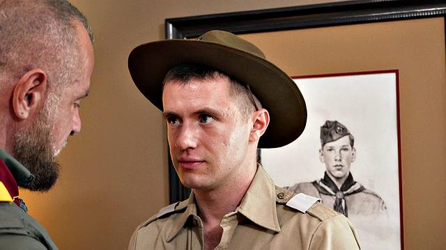 Newbie scout gets fingered by gaydaddy in office