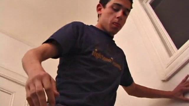 Young Luciano doesn't hesitate to get naked and work his meat. His sexy bad boy body is tattooed and his low hanging balls bounce and sway in time with his dick stroking. His cock is perfect in every way and he works it like a good friend.