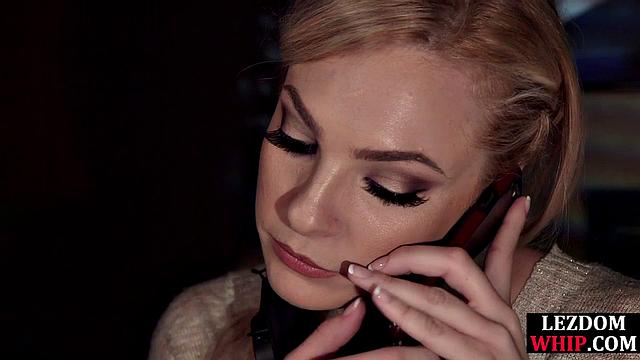 Filthy les sub disciplined by femdom