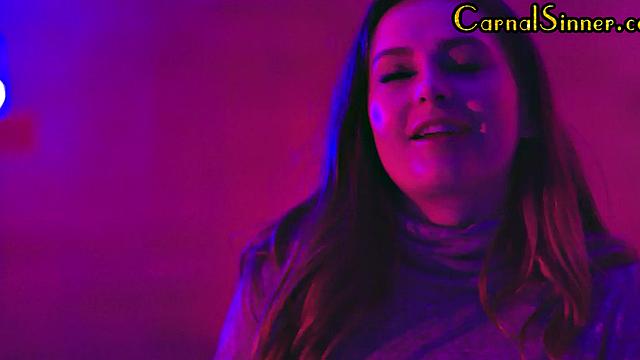 Sinner babe with perfect ass rides cock after party