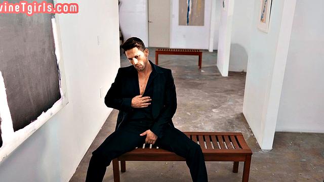 Divine redhead inked TS babe smashed at museum