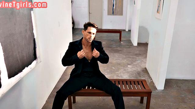 Divine redhead inked TS babe smashed at museum