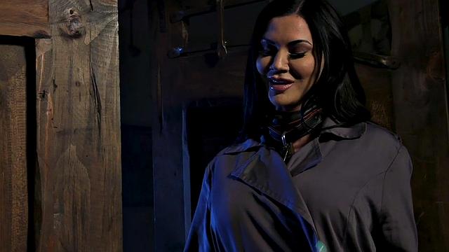 Dominated BDSM MILF mouth fucked by hardcore guy