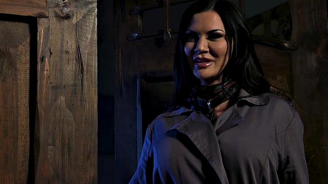 Dominated BDSM MILF mouth fucked by hardcore guy