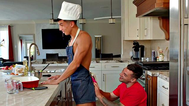 Athletic Latin breeded by stud after deepthroating rod