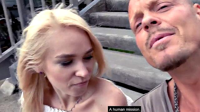 Public German amateur babe fucked outdoors in POV sex date