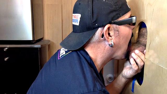 Sucking off a big Latino