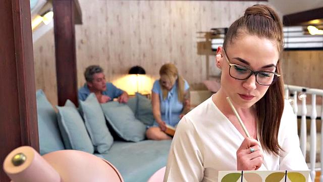 Slutty babe loves riding big white dick hard