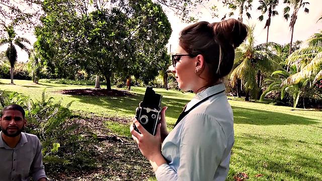 Sexy tattooed babe in glasses rides hard while getting her pussy pounded in doggystyle