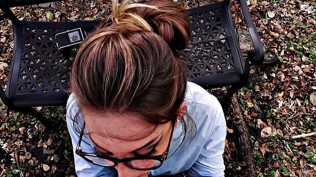 Sexy tattooed babe in glasses rides hard while getting her pussy pounded in doggystyle