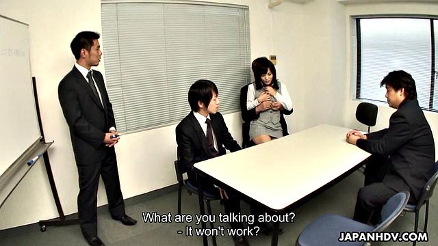 Asian office worker fucked by her co-workers