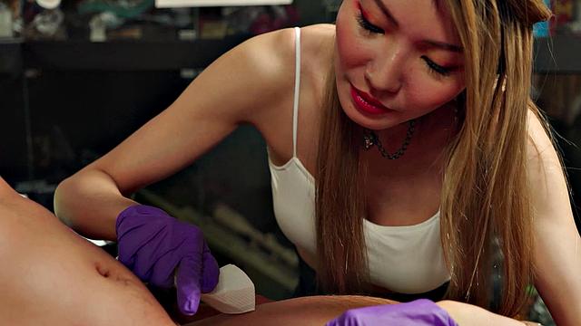 Busty Tattoo Artist, Li Zhiyan, Fucked By Client