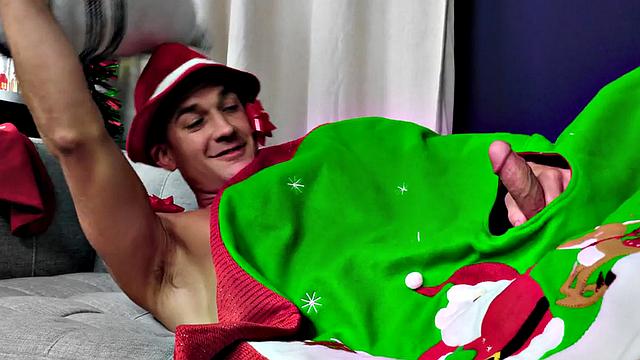 Xmas studs enjoy anal action for Christmas eve