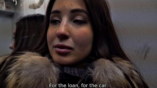 DEBT4k. Stunner dragged into sex with excited moneylender