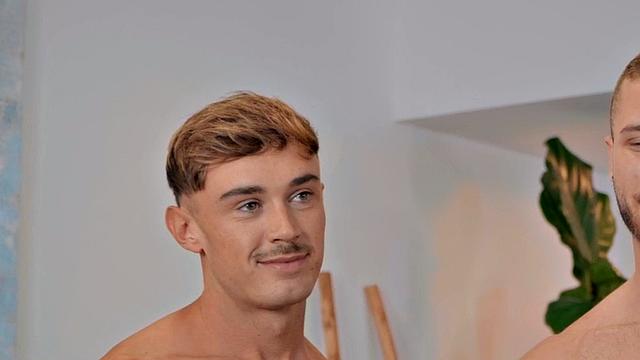 Eager jock barebacks tattooed stud till facial