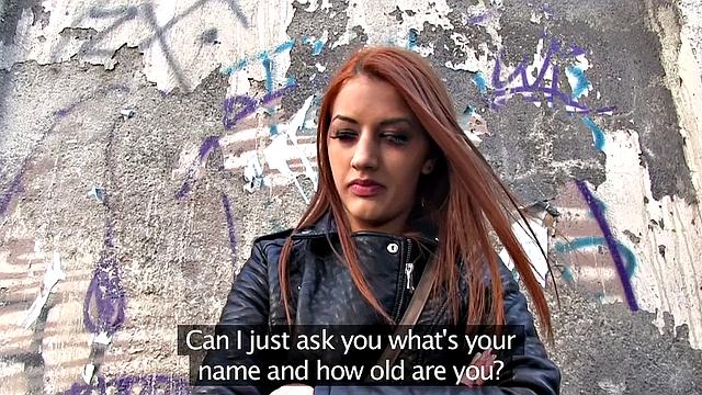 Naughty Brunette Teen Fucks in Public Bathroom with Ball Licking and Handjobs