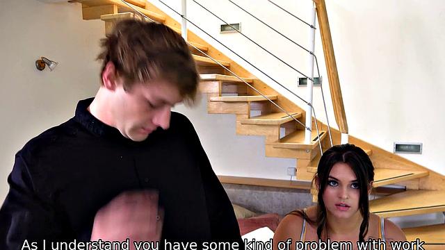 HUNT4K. Buxom chick manages to have BF by short hairs and receive cock