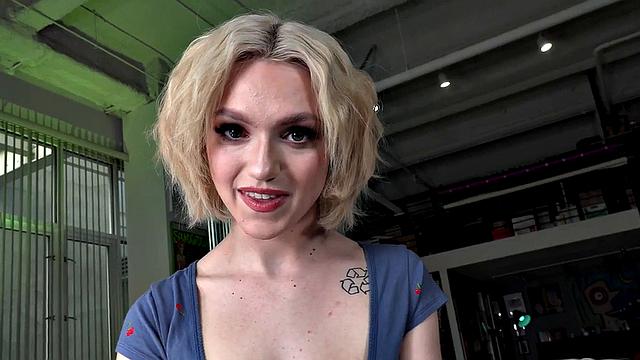 Big-titted babe gives passionate handjob before receiving facial