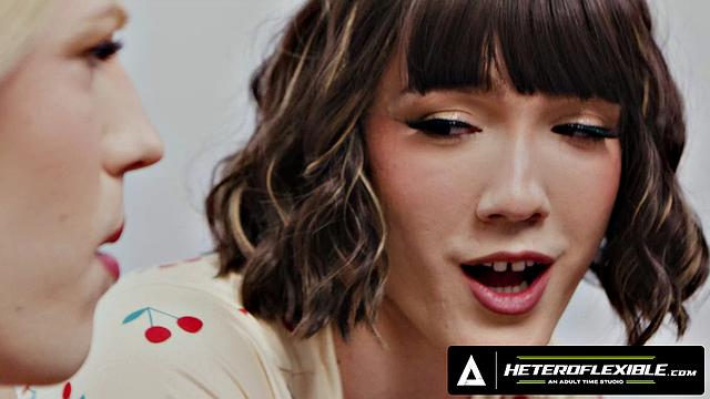 HETEROFLEXIBLE - Femboys Troy River & Ezra Pillow Fight Interrupted By Voyeur Seb