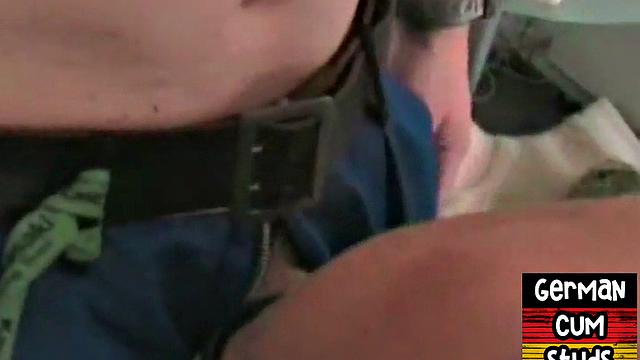 Amateur German stud fucks bottoms till cumshot