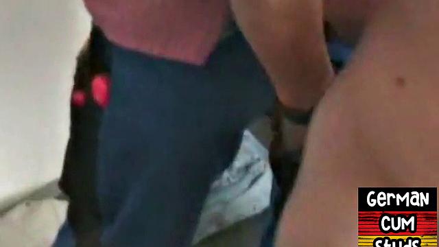 Amateur German stud fucks bottoms till cumshot