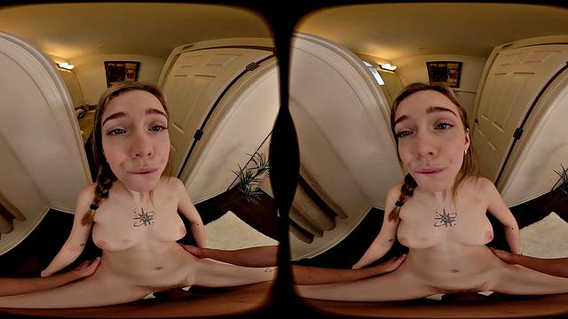 FORBVR - Teen Stepdaughter Gets Excited About Being Watched In Bath By Her Stepdad