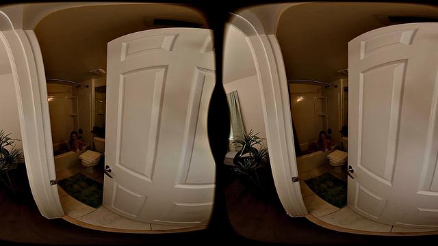 FORBVR - Teen Stepdaughter Gets Excited About Being Watched In Bath By Her Stepdad