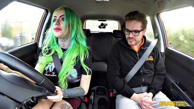 Tattooed bombshell goes wild in reverse cowgirl & doggystyle ride