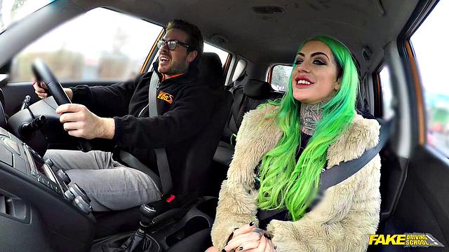 Tattooed bombshell goes wild in reverse cowgirl & doggystyle ride