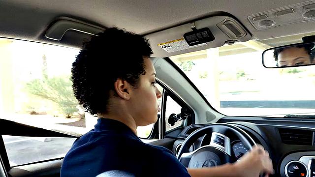 Chocolate Cutie Rides Her Driving Instructor