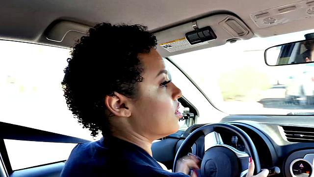 Chocolate Cutie Rides Her Driving Instructor