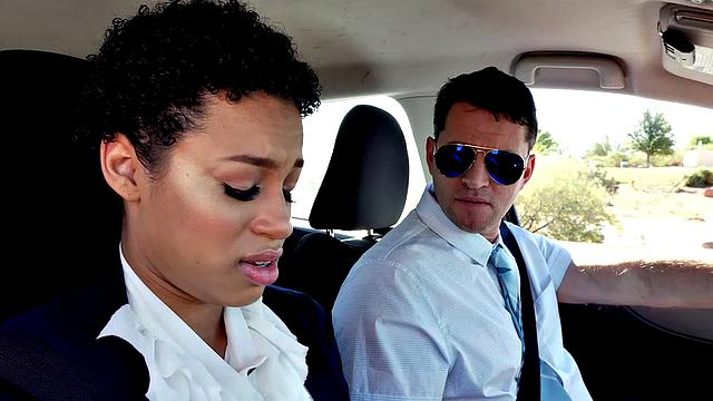 Chocolate Cutie Rides Her Driving Instructor