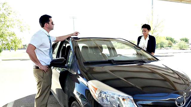 Chocolate Cutie Rides Her Driving Instructor