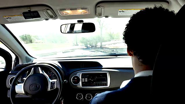 Chocolate Cutie Rides Her Driving Instructor