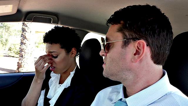 Chocolate Cutie Rides Her Driving Instructor