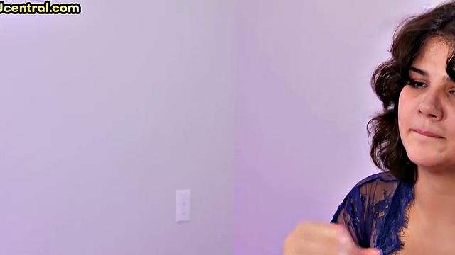 Femdom slut tit fucking cock with oiled big boobs