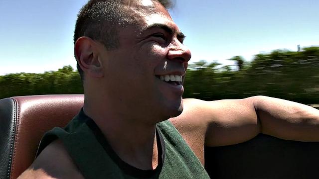 Bisexuals fuck outdoor with nasty MILF in threesome